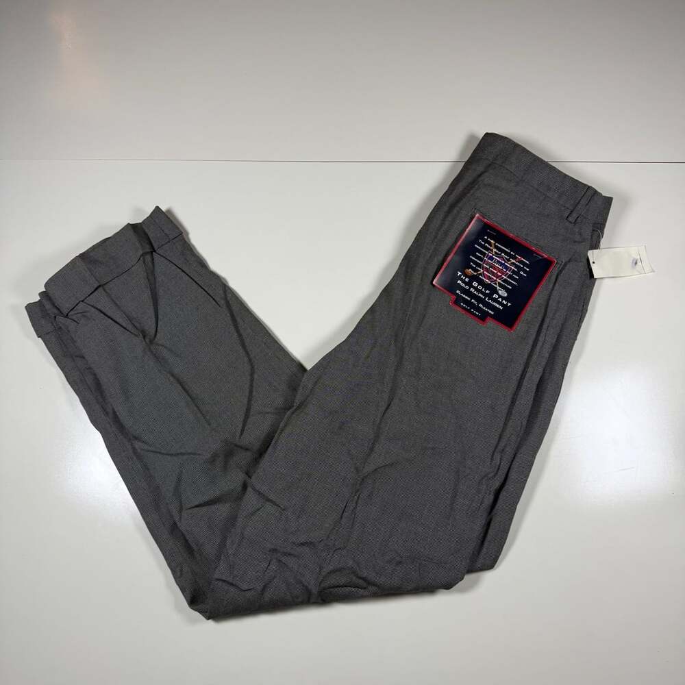 Polo Golf Ralph Lauren Classic Fit Pleated Gray Houndstooth Golf Pants NWT